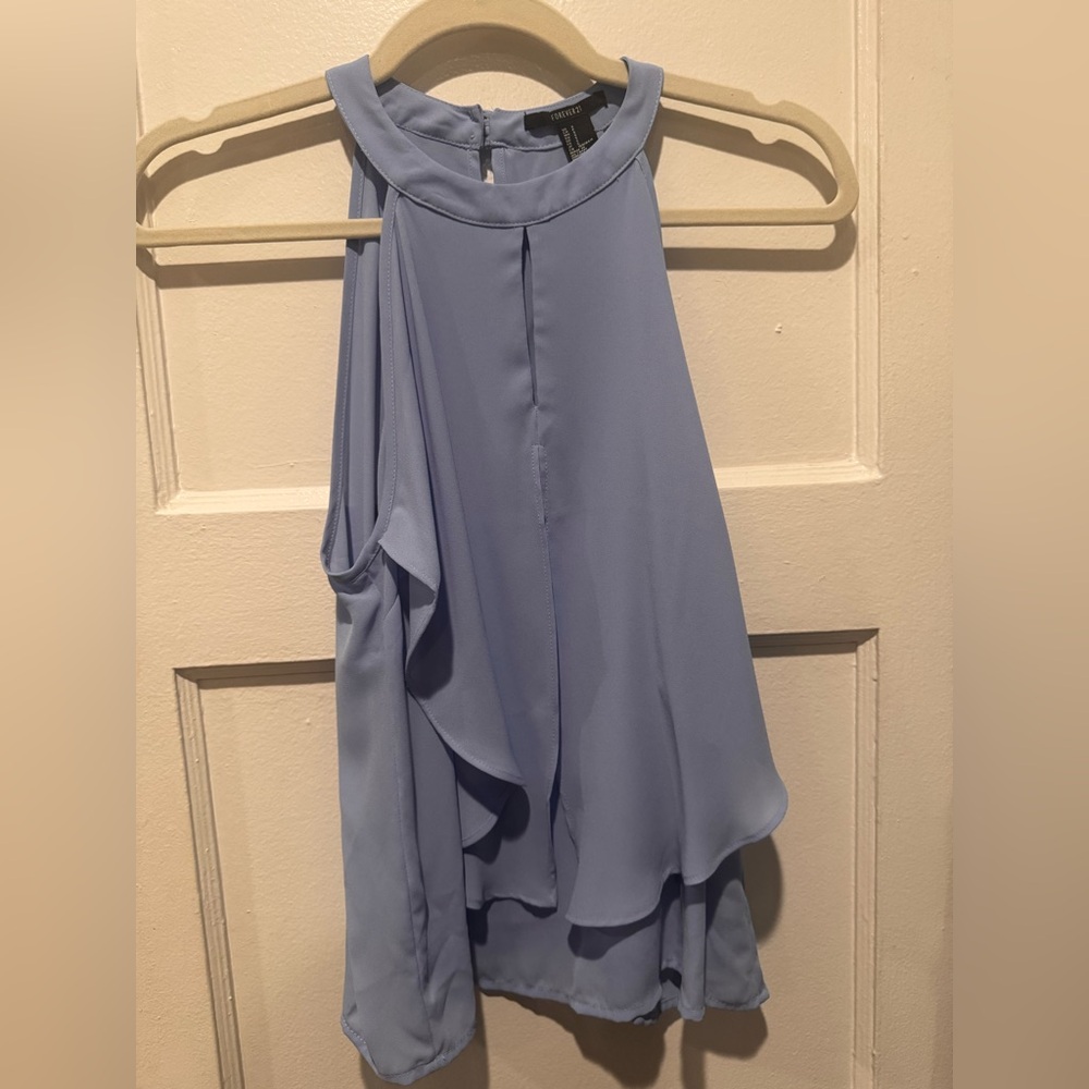 Forever 21 Light Blue Asymmetrical Skirt